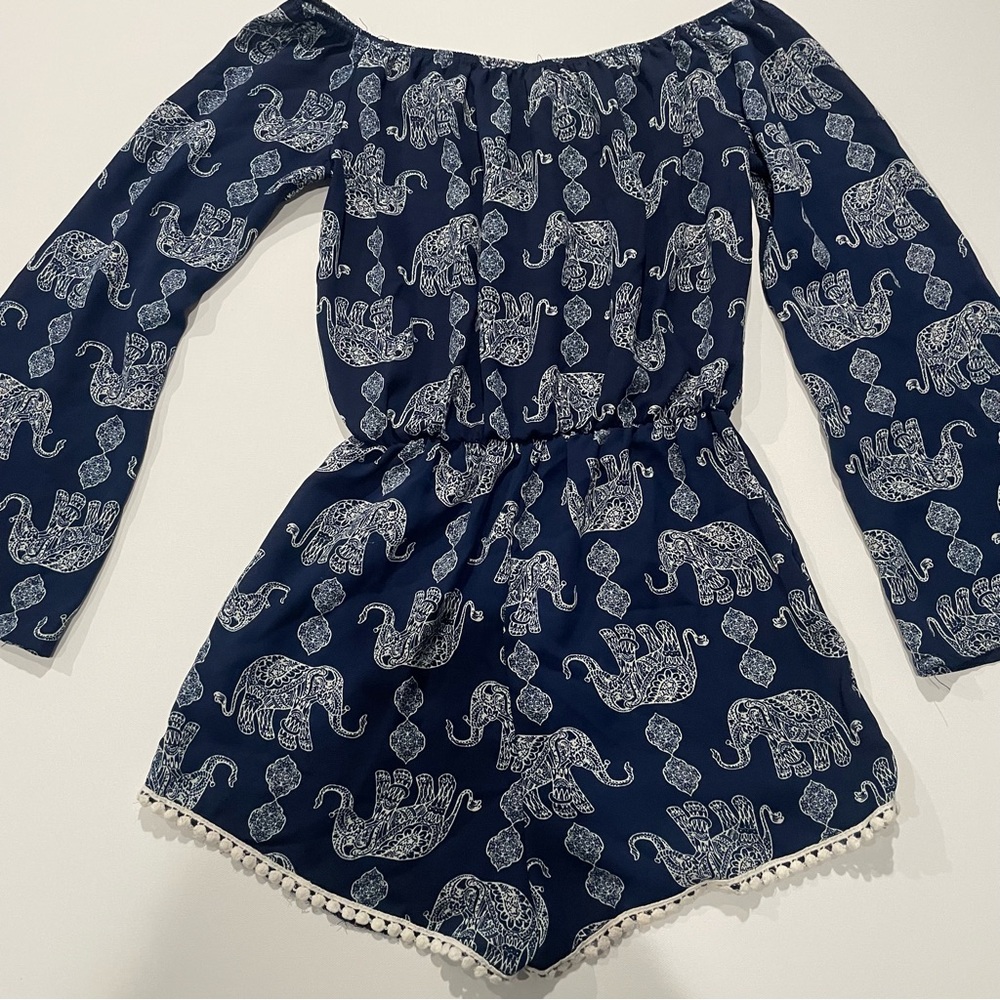 Jesse And J Boho Romper Medium Elephant Print Bohemian Romper